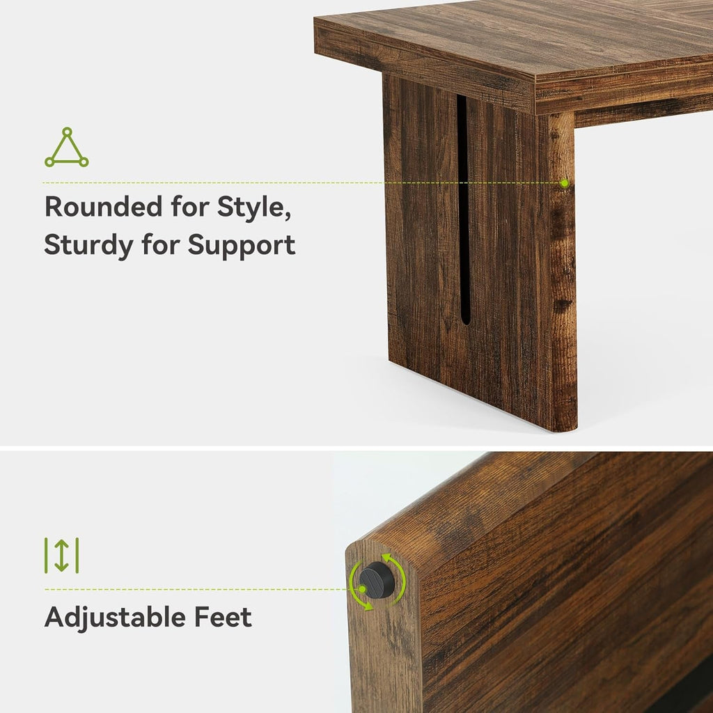 70.8 Inches DeepBrown Rustic Farmhouse Dining Table