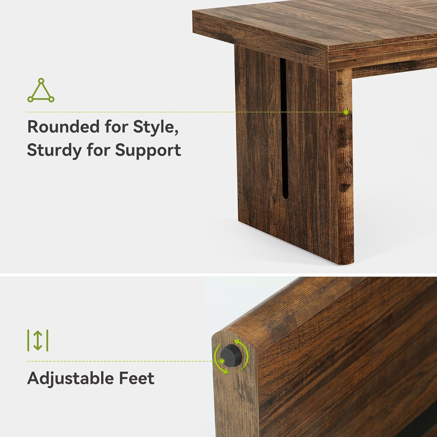 70.8 Inches DeepBrown Rustic Farmhouse Dining Table