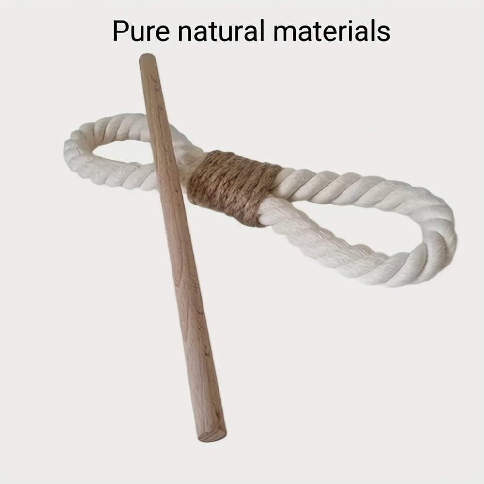 Boho Curtain Tie Backs | Natural Hemp Rope & Wood | Rustic Home Decor - Set of 2