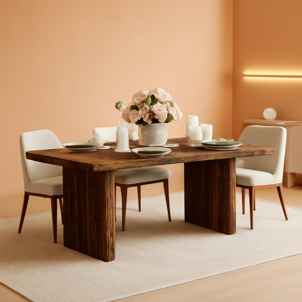 70.8 Inches DeepBrown Rustic Farmhouse Dining Table