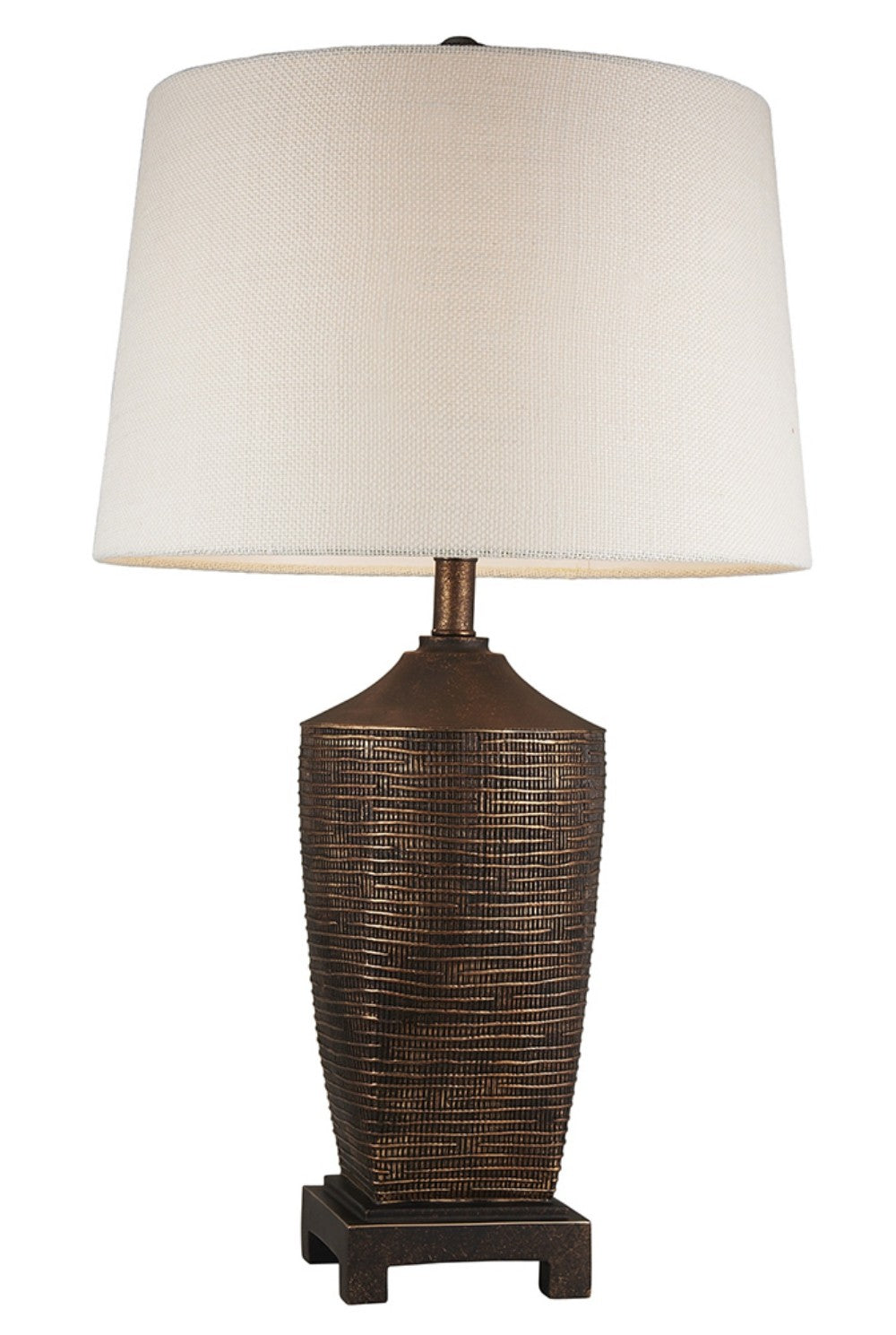 Fantastic Rustic Ribbed Bronze Table Lamp-2