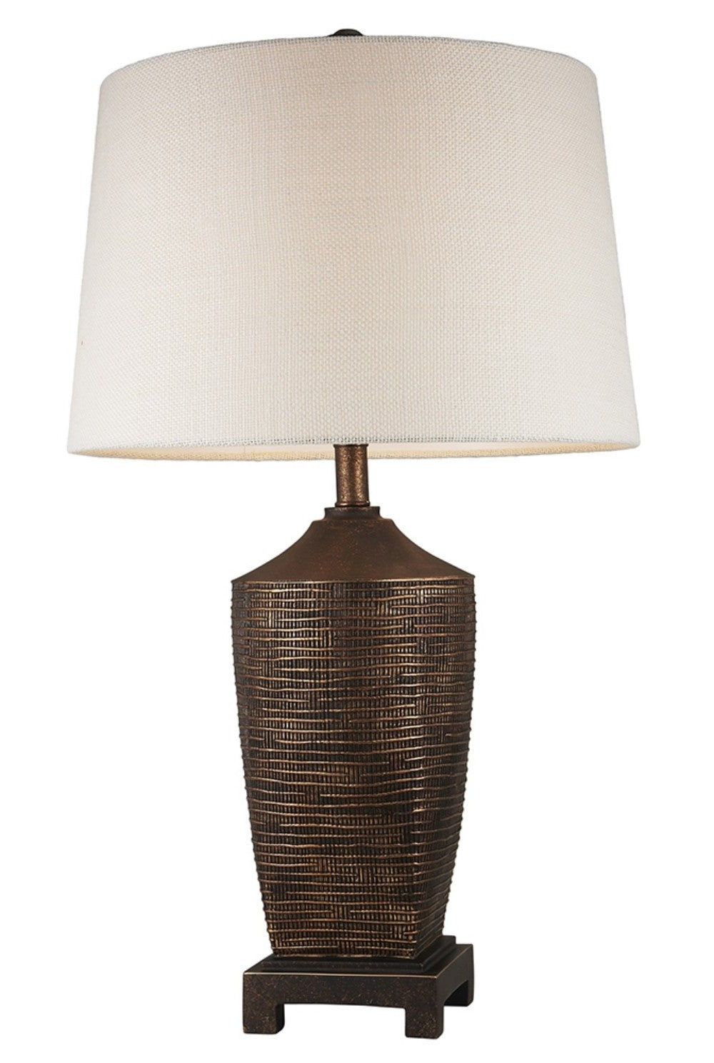 Fantastic Rustic Ribbed Bronze Table Lamp-1