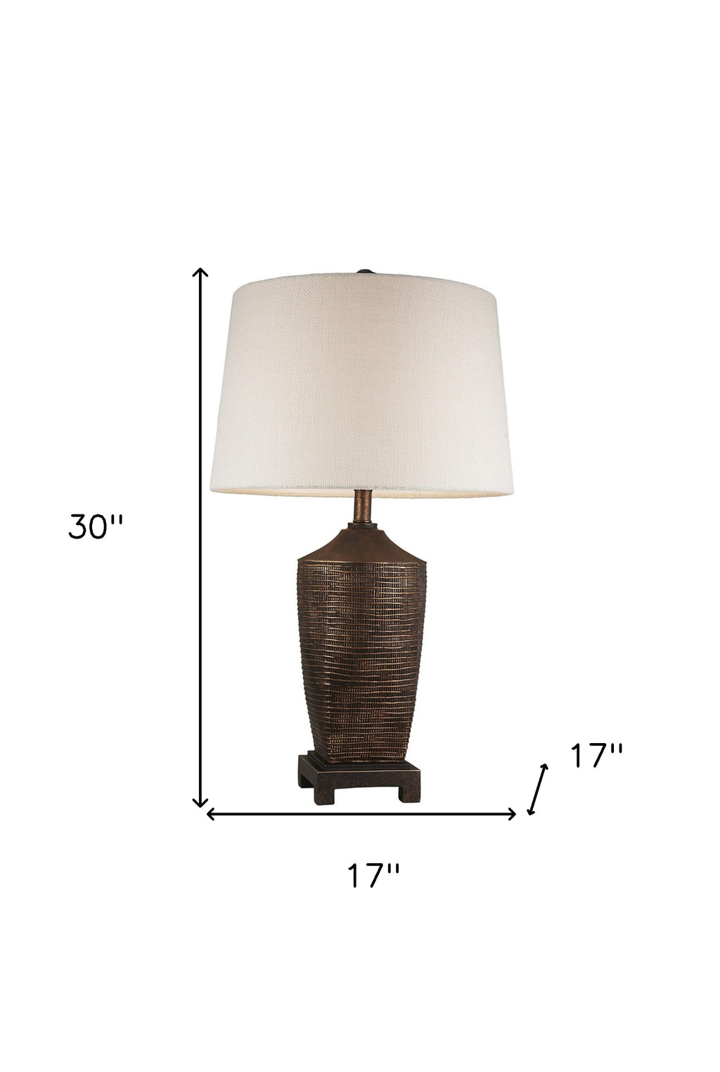 Fantastic Rustic Ribbed Bronze Table Lamp-5