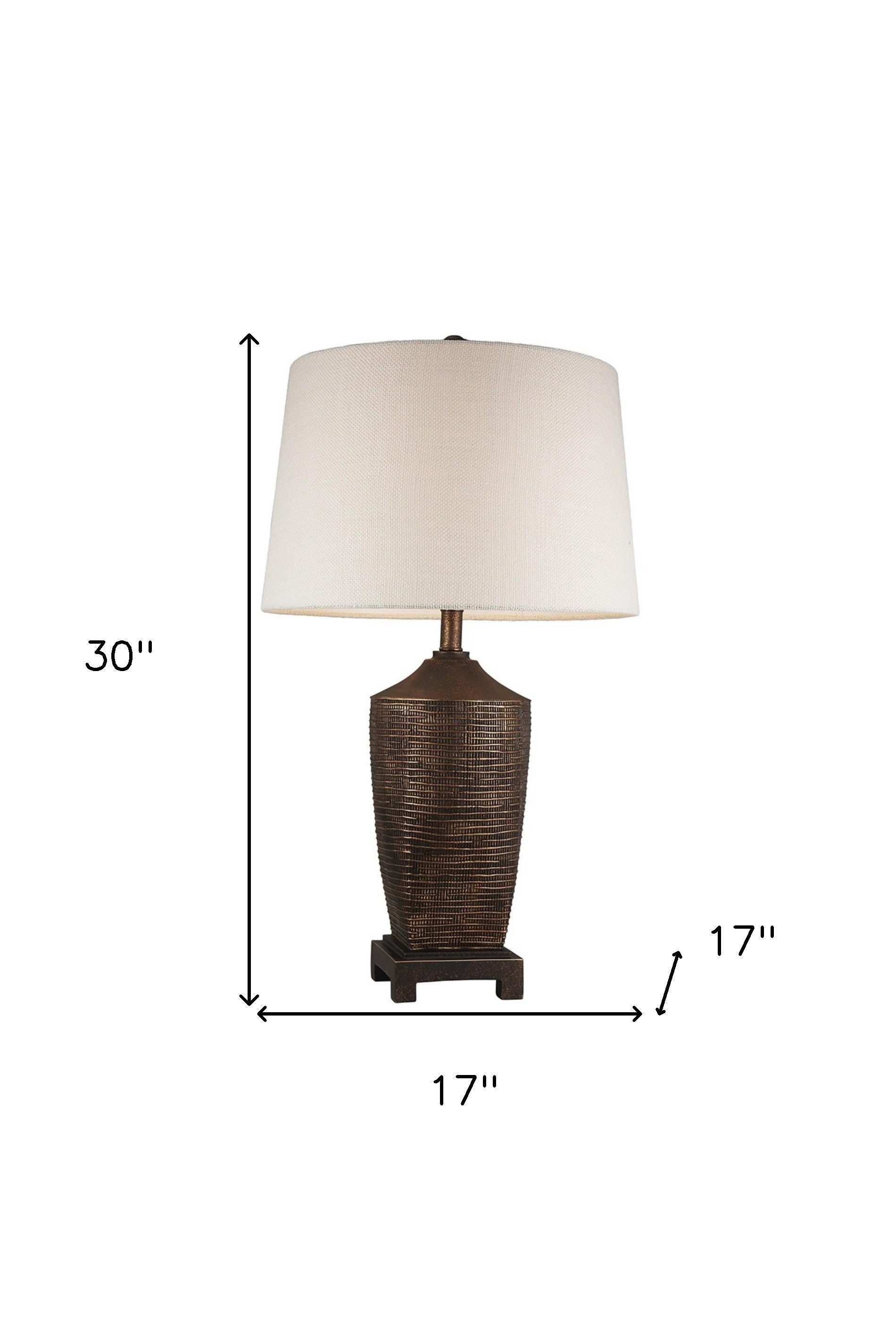Fantastic Rustic Ribbed Bronze Table Lamp-5