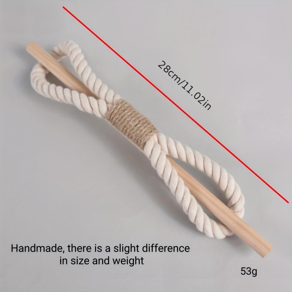 Boho Curtain Tie Backs | Natural Hemp Rope & Wood | Rustic Home Decor - Set of 2