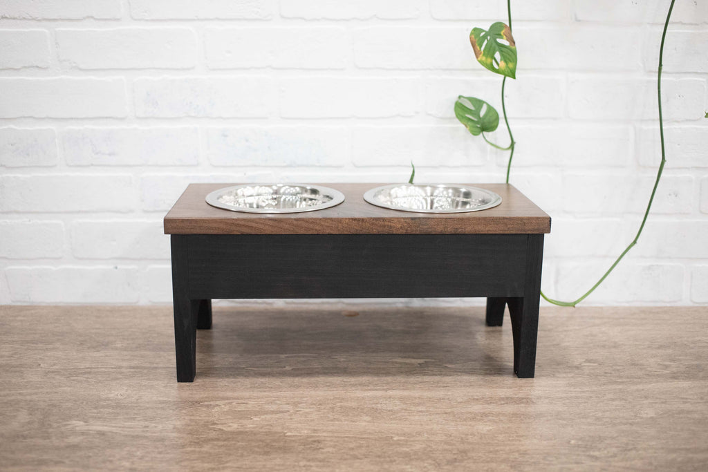 Raised Dog Bowl Stand with 2 Stainless Steel Bowls, Elevated Pet Feeder