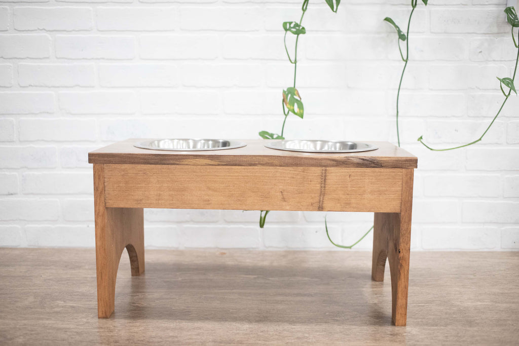 Raised Dog Bowl Stand with 2 Stainless Steel Bowls, Elevated Pet Feeder